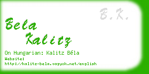 bela kalitz business card
